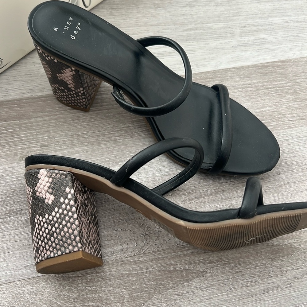 A new day snake print sandal heels